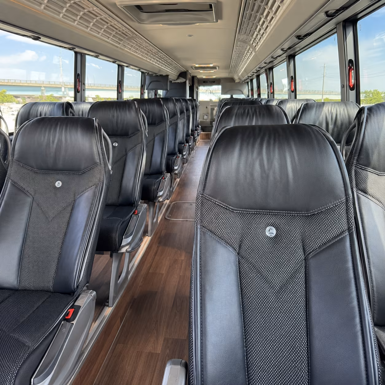 houston charter bus interior